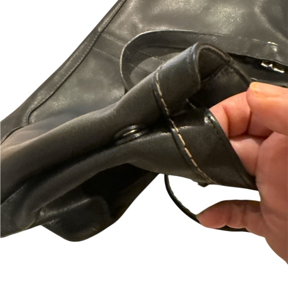 Coach Vintage Hampton Carryall XL tote in black leather w/silver-toned hardware - Picture 7 of 8